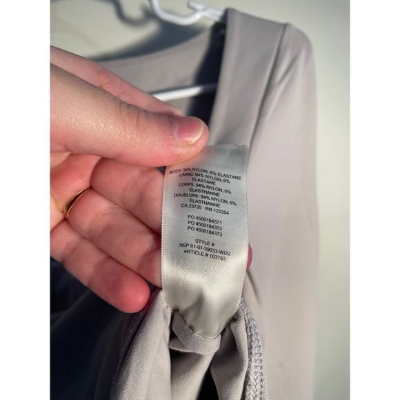 Aritzia Babaton Contour Lange Bodysuit in Opal Grey Sweetheart Neckline Neutral - Picture 10 of 10